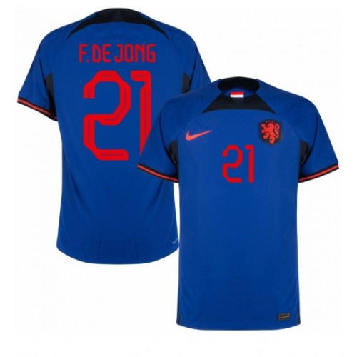 Holland Frenkie de Jong #21 Replika Udebanetrøje VM 2022 Kortærmet